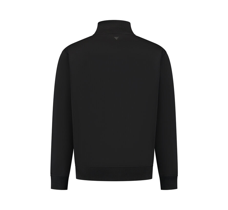 Stand-Up Collar Zip Sweater Black (25010301 - 02)