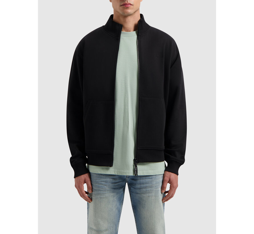 Stand-Up Collar Zip Sweater Black (25010301 - 02)
