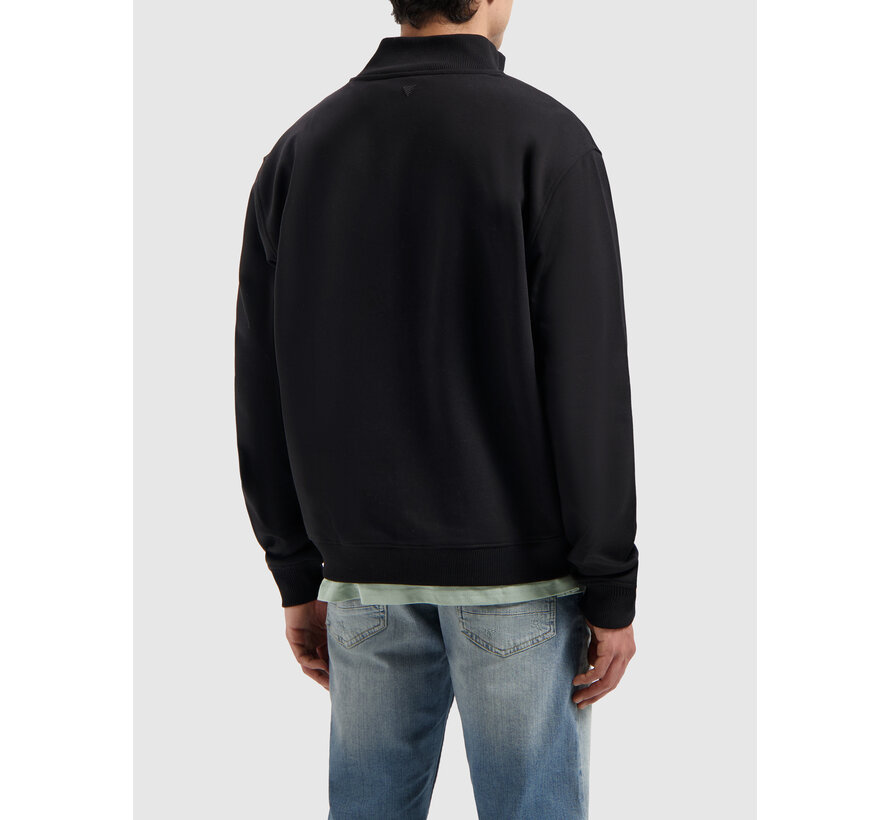 Stand-Up Collar Zip Sweater Black (25010301 - 02)