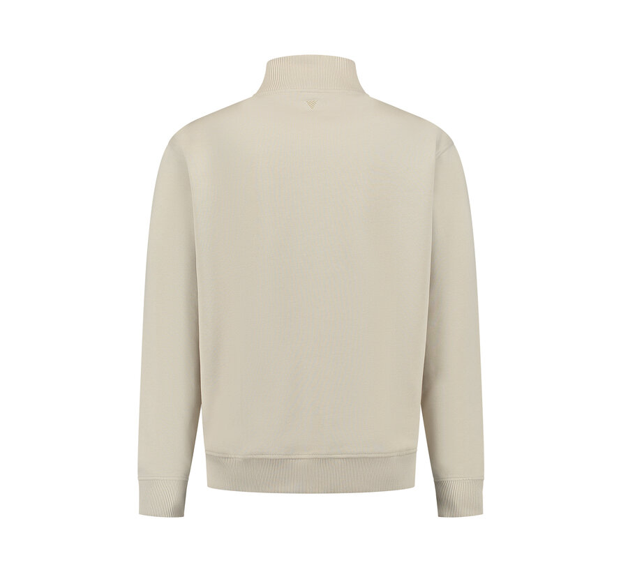 Stand-Up Collar Zip Sweater Sand (25010301 - 46)