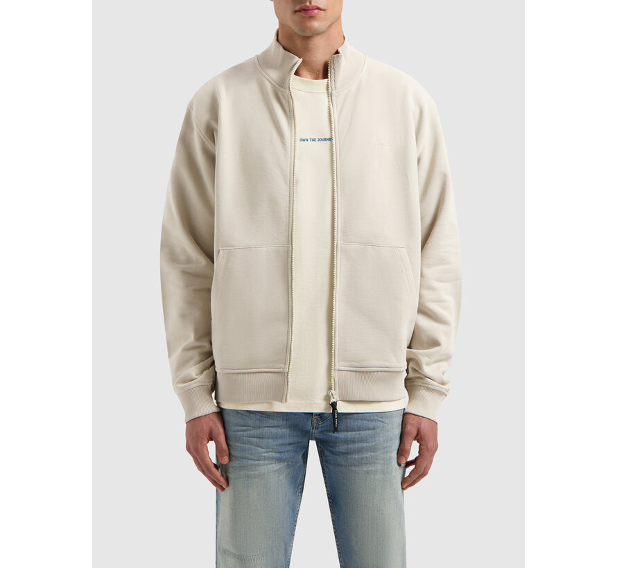 Stand-Up Collar Zip Sweater Sand (25010301 - 46)