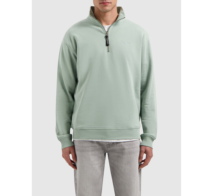 Embroidery Half-zip Sweater Army Green (25010302 - 10)