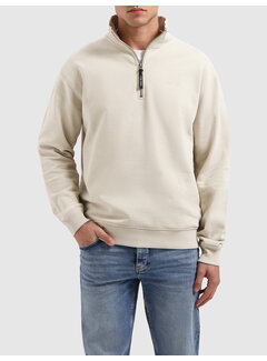 Pure Path Embroidery Half-zip Sweater Sand (25010302 - 46)