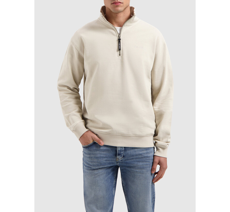 Embroidery Half-zip Sweater Sand (25010302 - 46)