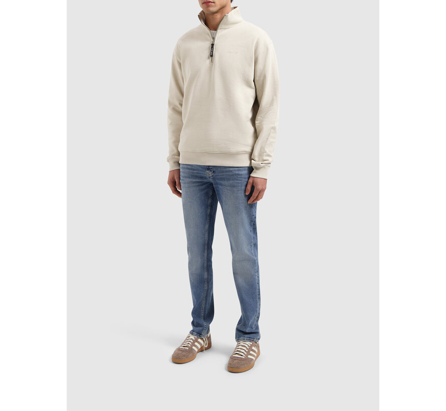 Embroidery Half-zip Sweater Sand (25010302 - 46)