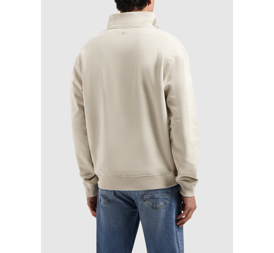 Embroidery Half-zip Sweater Sand (25010302 - 46)
