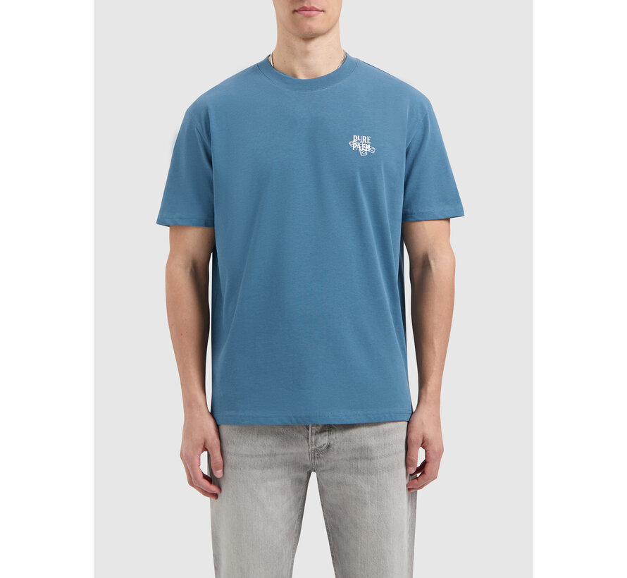 Club Domino T-shirt Mid Blue (25110188 - 42)