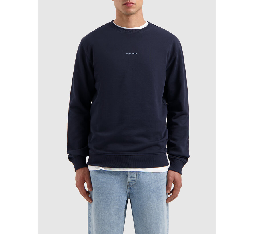 Tonal Floral Back Print Sweater Navy (25110390 - 07)