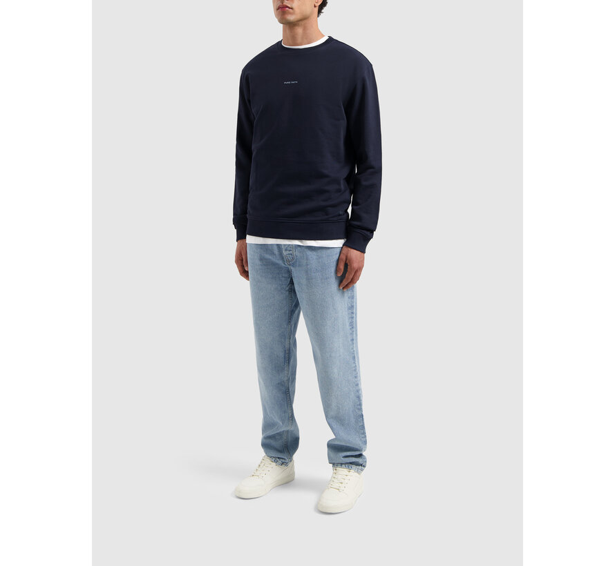 Tonal Floral Back Print Sweater Navy (25110390 - 07)