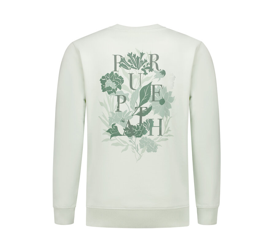Tonal Floral Back Print Sweater Light Green (25110390 - 13)