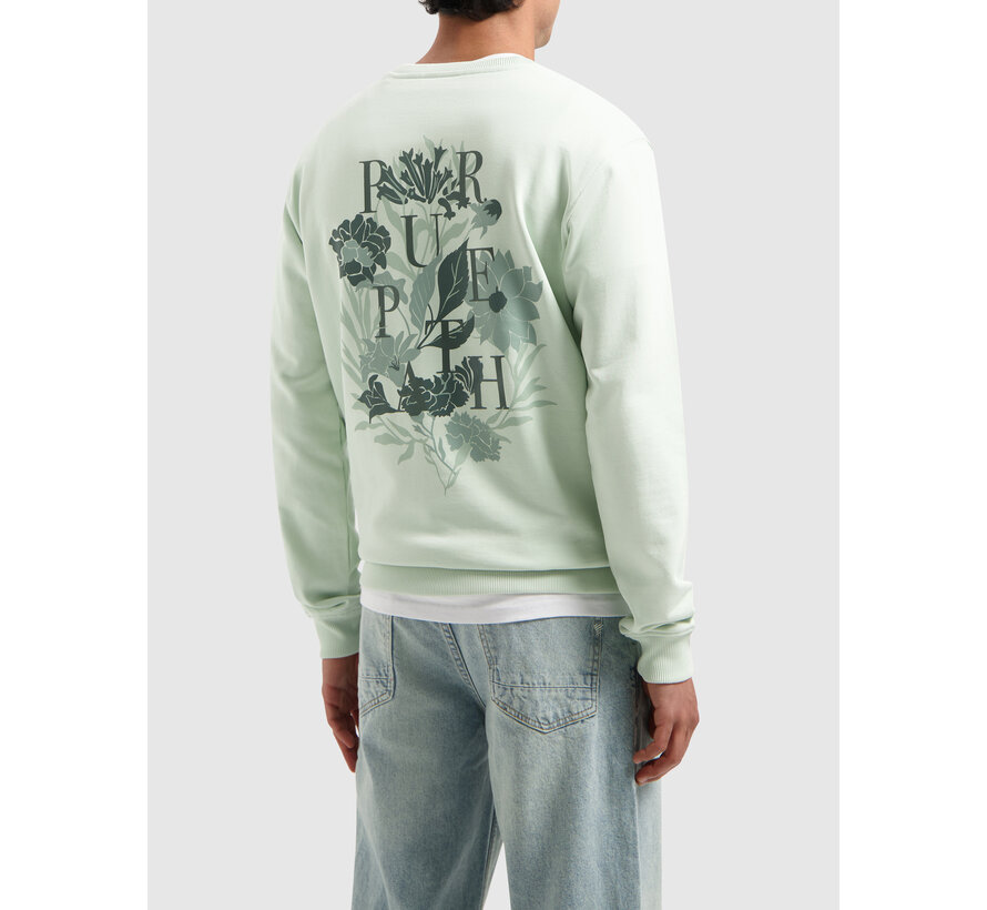 Tonal Floral Back Print Sweater Light Green (25110390 - 13)
