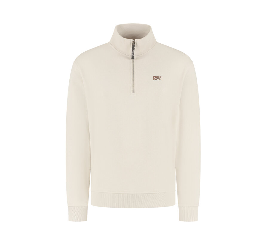 Stacked Logo Half-Zip Sweater Sand (25110393 - 46)