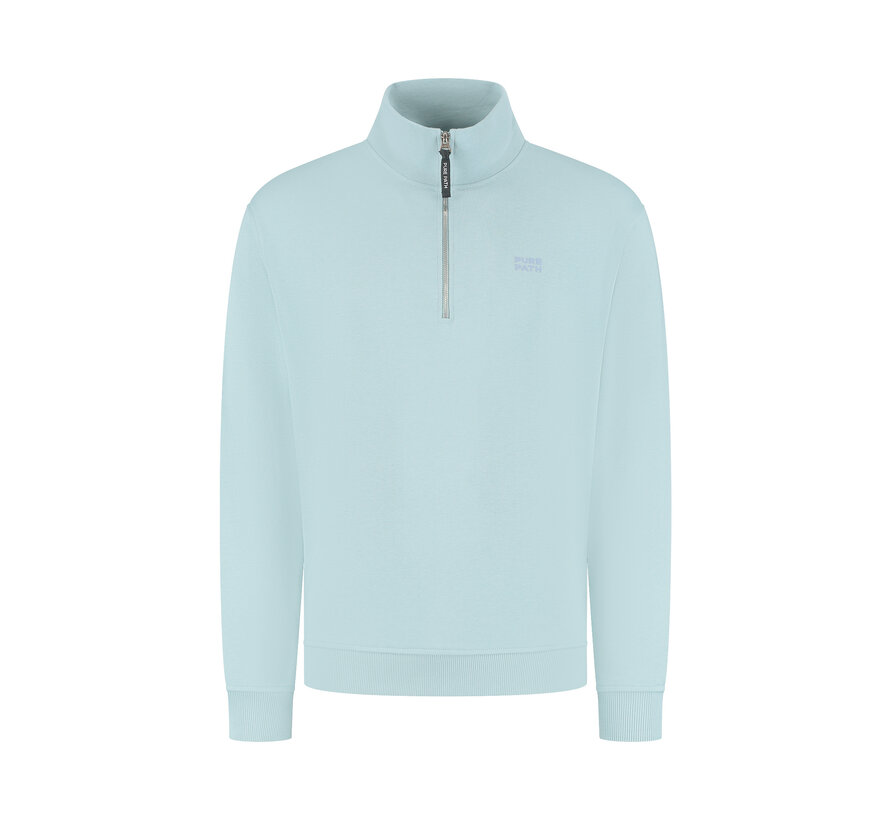 Stacked Logo Half-Zip Sweater Blue Grey (25110393 - 93)
