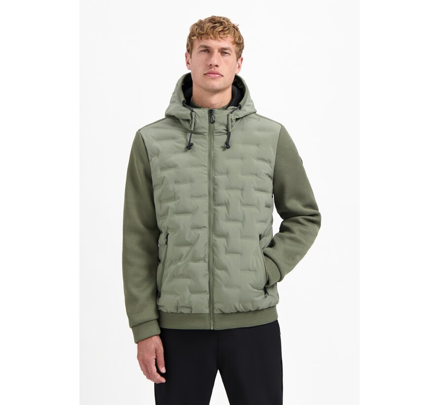 Jacket Short Fit Sealed Hooded Knitted Mix Steel (29630819SN - 123)