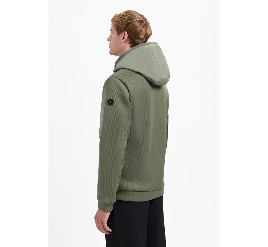 Jacket Short Fit Sealed Hooded Knitted Mix Steel (29630819SN - 123)