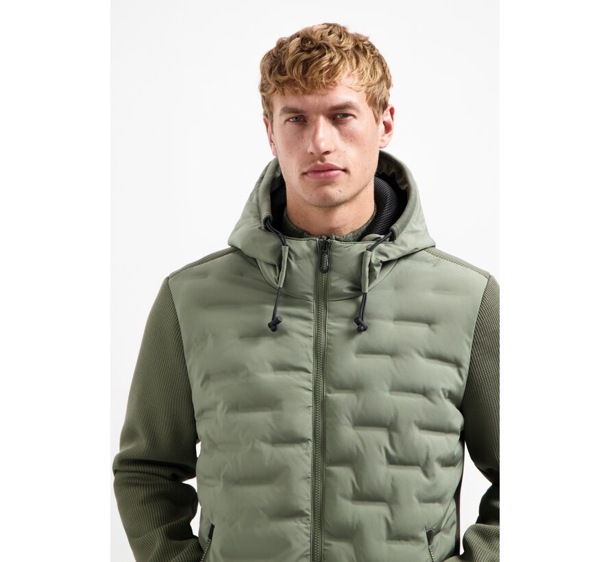Jacket Short Fit Sealed Hooded Knitted Mix Steel (29630819SN - 123)