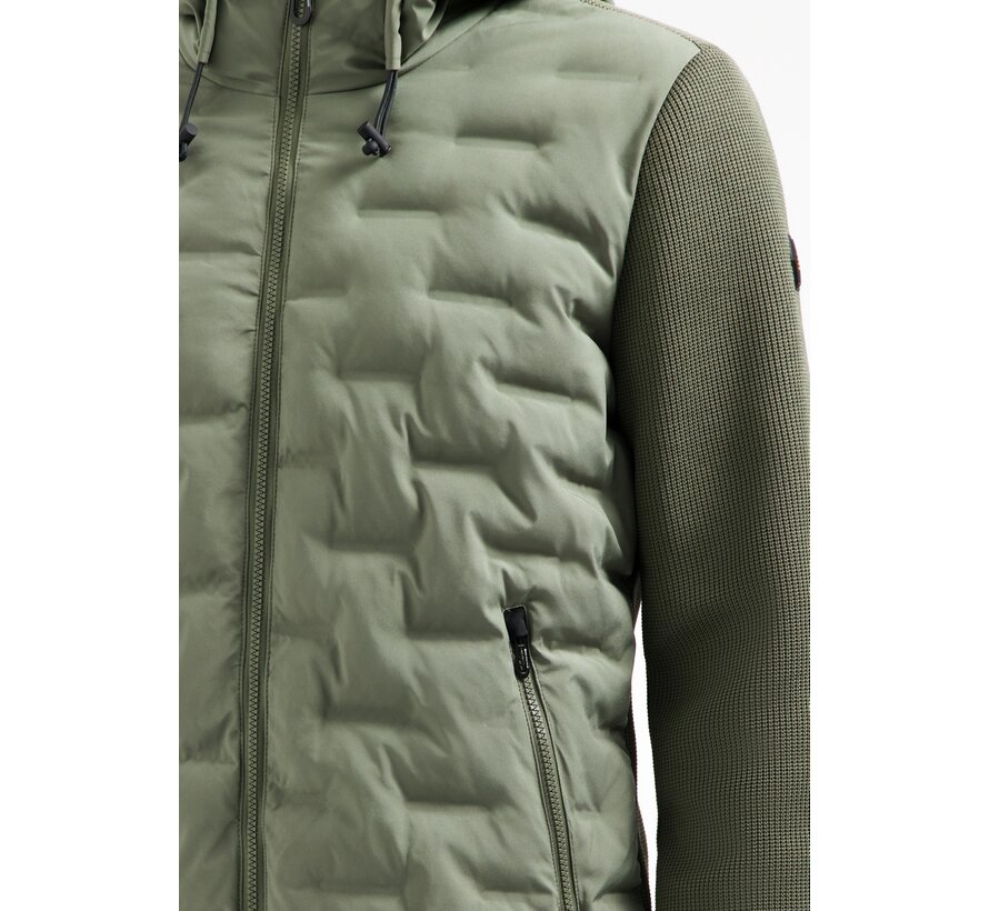 Jacket Short Fit Sealed Hooded Knitted Mix Steel (29630819SN - 123)