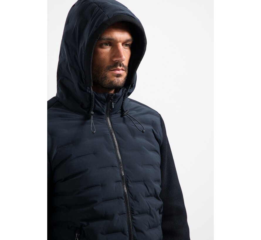 Jacket Short Fit Sealed Hooded Knitted Mix Night (29630819SN - 078)