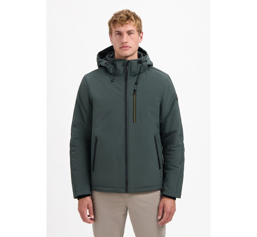 Jacket Short Fit Hooded Softshell Stretch Dark Steel (29630807SN - 124)