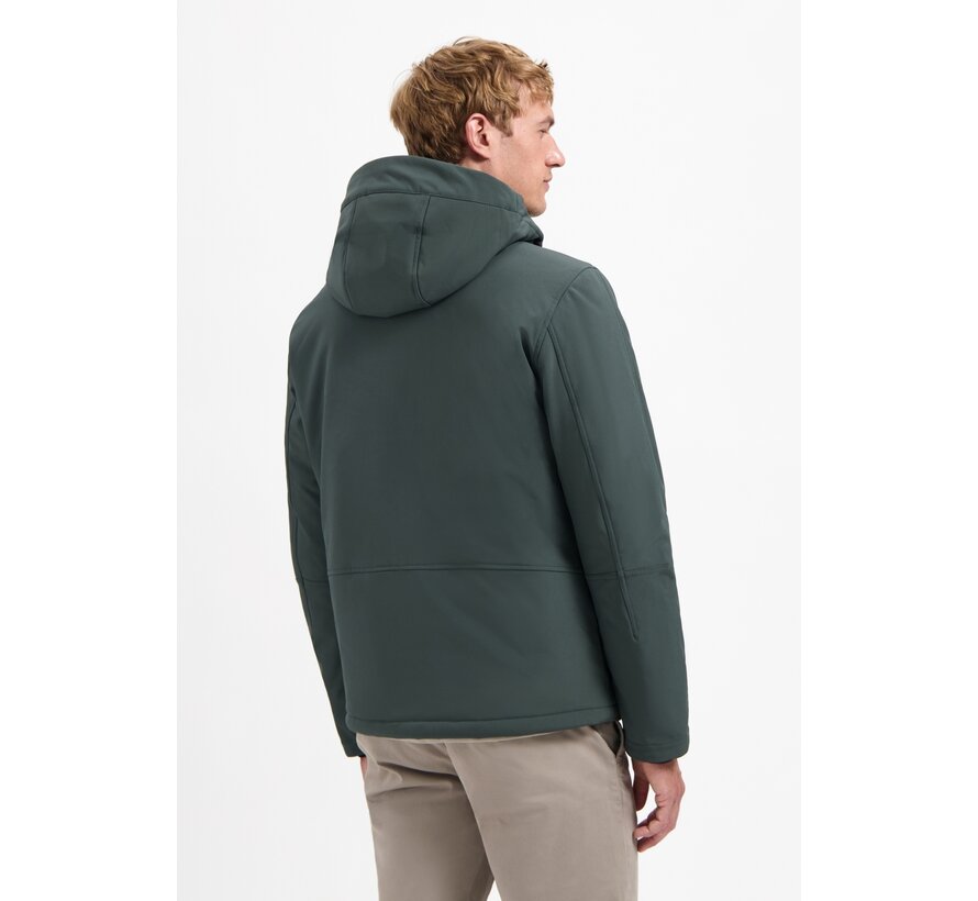 Jacket Short Fit Hooded Softshell Stretch Dark Steel (29630807SN - 124)