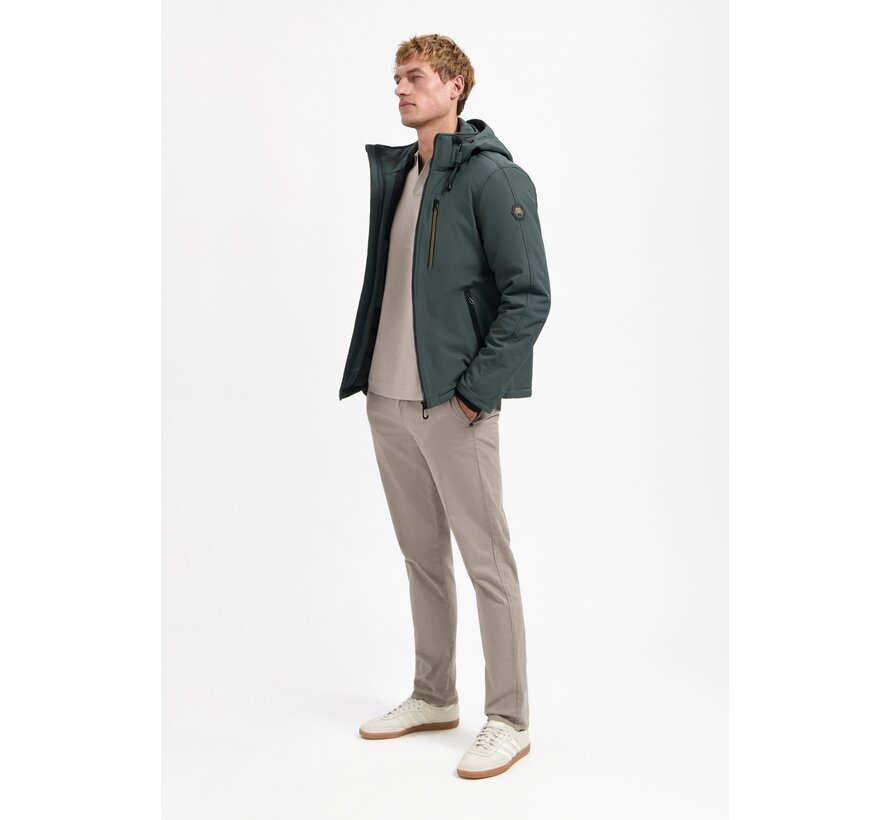 Jacket Short Fit Hooded Softshell Stretch Dark Steel (29630807SN - 124)