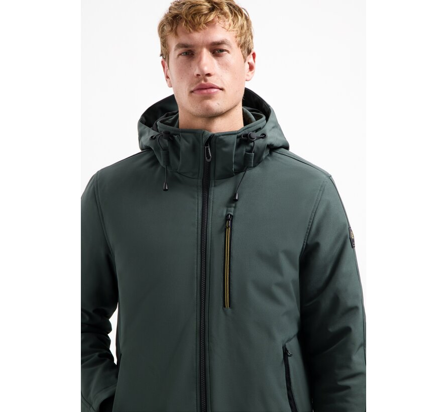 Jacket Short Fit Hooded Softshell Stretch Dark Steel (29630807SN - 124)