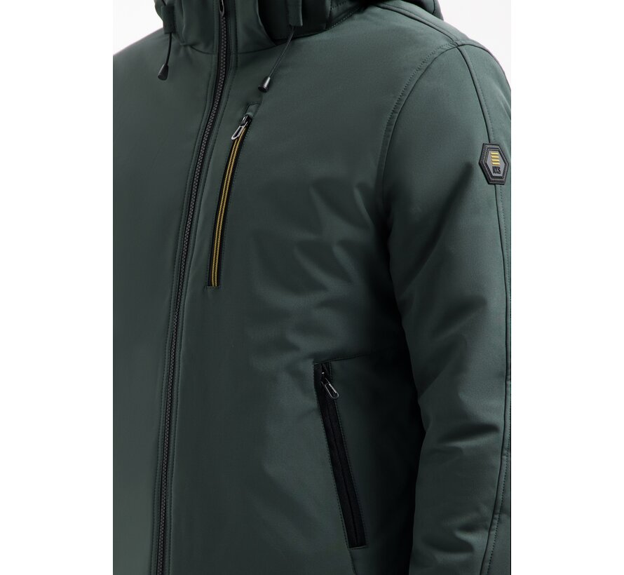 Jacket Short Fit Hooded Softshell Stretch Dark Steel (29630807SN - 124)