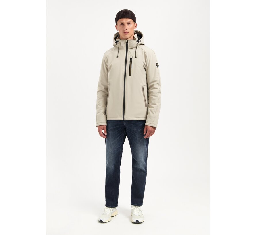 Jacket Short Fit Hooded Softshell Stretch Stone (29630807SN - 014)