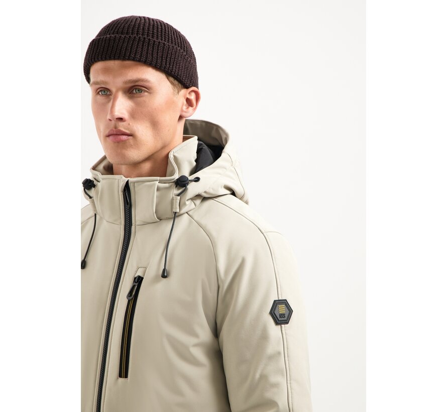 Jacket Short Fit Hooded Softshell Stretch Stone (29630807SN - 014)