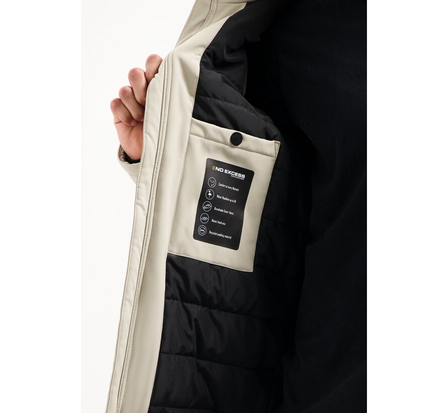 Jacket Short Fit Hooded Softshell Stretch Stone (29630807SN - 014)
