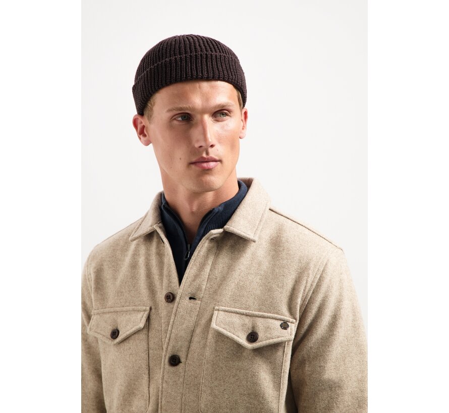 Overshirt Button Closure Melange Khaki (29510821SN - 043)