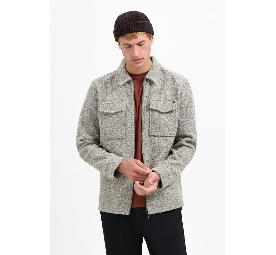 Overshirt Zipper Wool look Grey Melange (29510818SN - 102)