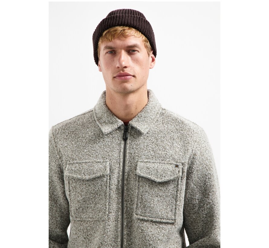 Overshirt Zipper Wool look Grey Melange (29510818SN - 102)