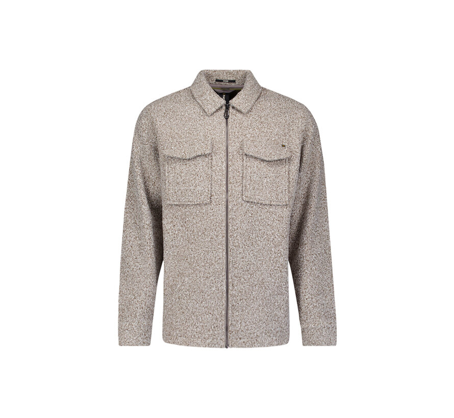Overshirt Zipper Wool look Grey Melange (29510818SN - 102)