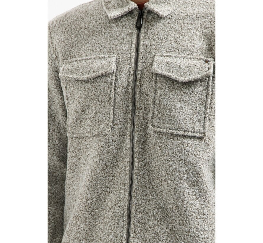 Overshirt Zipper Wool look Grey Melange (29510818SN - 102)