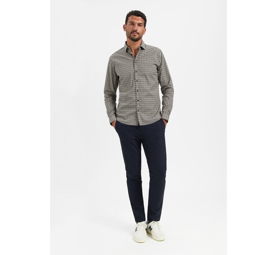 Shirt Stretch Allover Printed Black (29450890 - 020)