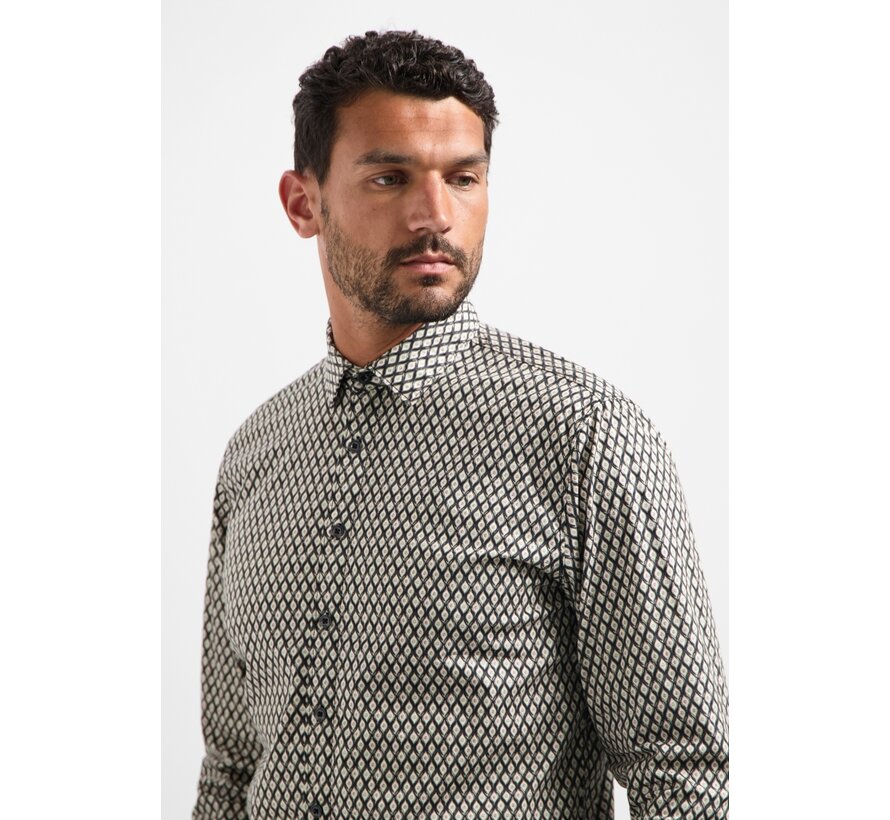 Shirt Stretch Allover Printed Black (29450890 - 020)