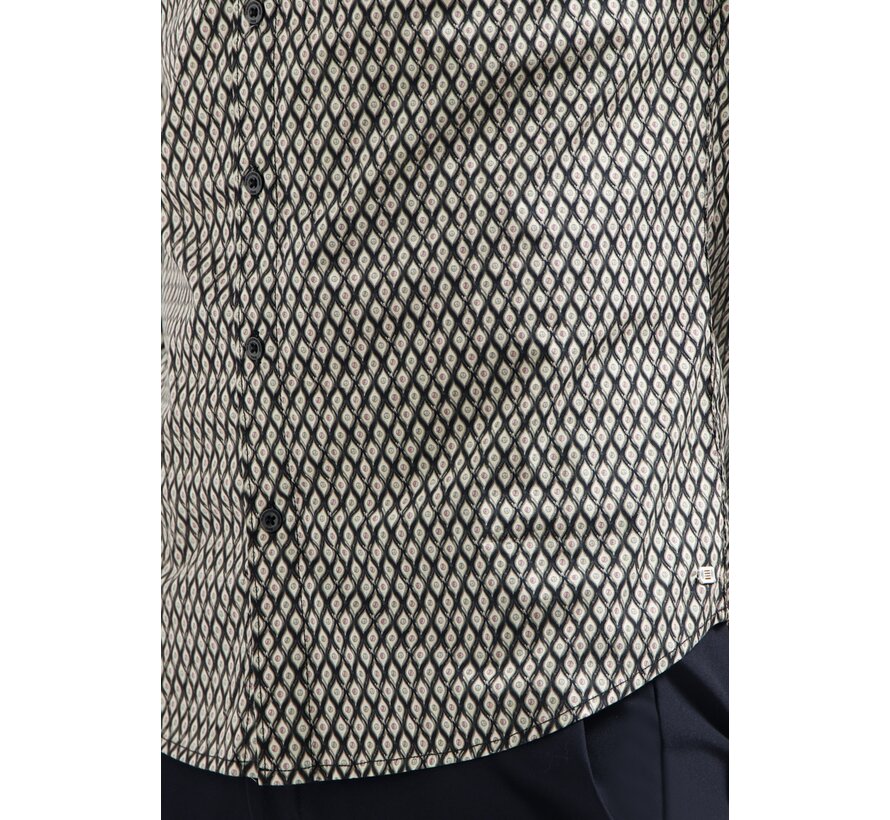 Shirt Stretch Allover Printed Black (29450890 - 020)