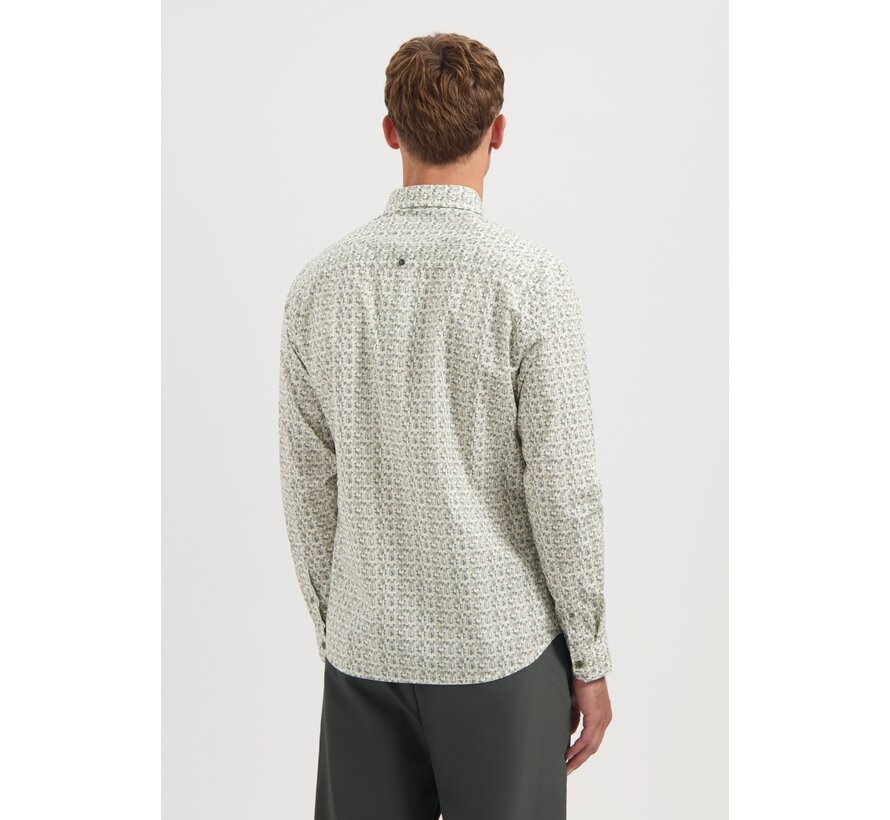Shirt Stretch Allover Printed Dark Green (29450708 - 052)