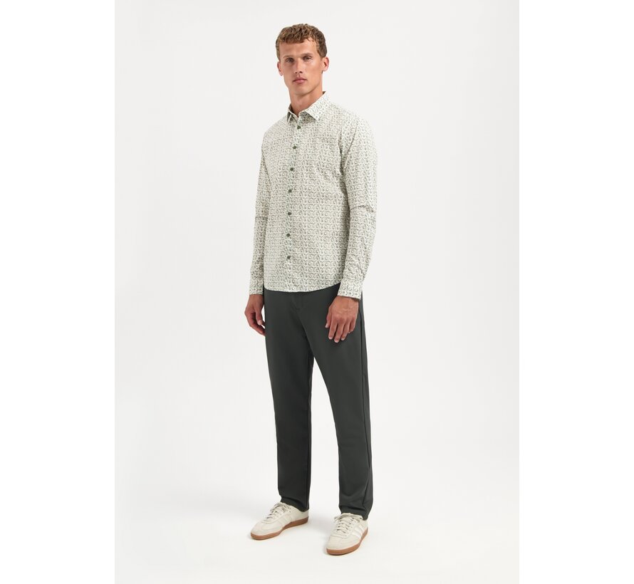 Shirt Stretch Allover Printed Dark Green (29450708 - 052)