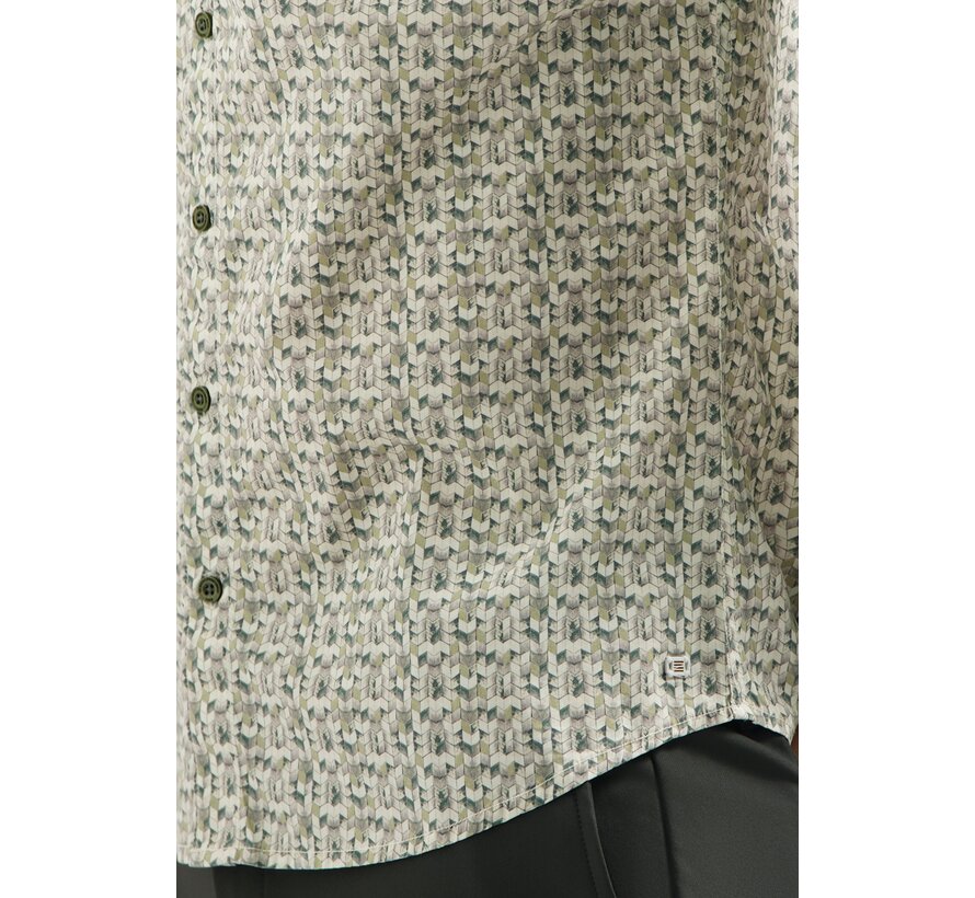 Shirt Stretch Allover Printed Dark Green (29450708 - 052)
