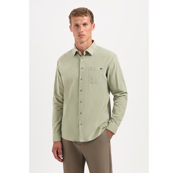 No Excess Shirt Solid Fine Herringbone Light Moss (29430843 - 197)