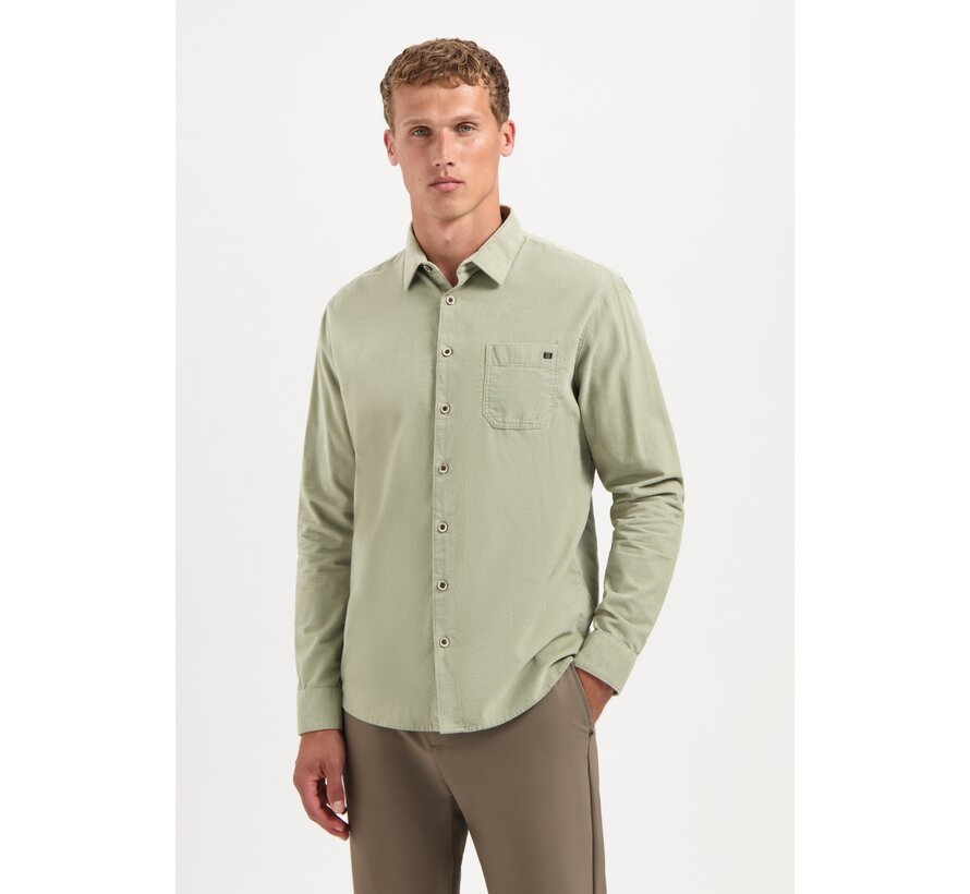 Shirt Solid Fine Herringbone Light Moss (29430843 - 197)