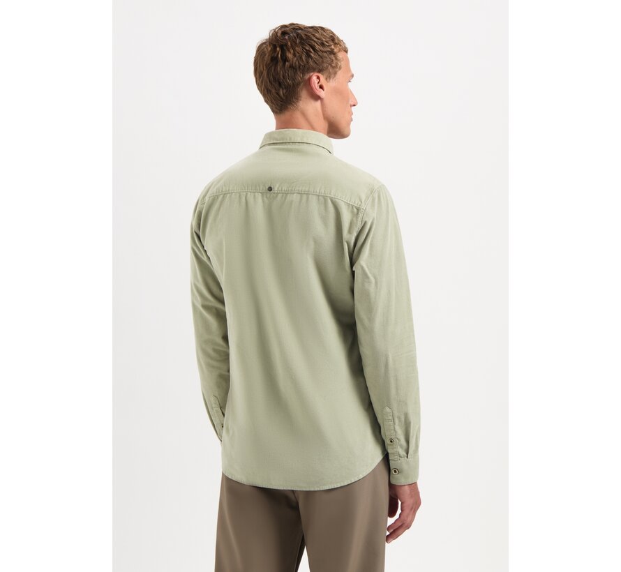 Shirt Solid Fine Herringbone Light Moss (29430843 - 197)