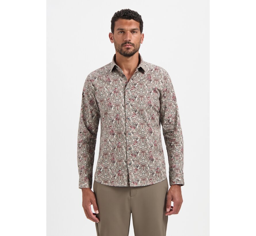 Shirt Stretch Allover Printed Dark Grey (29430825 - 023)