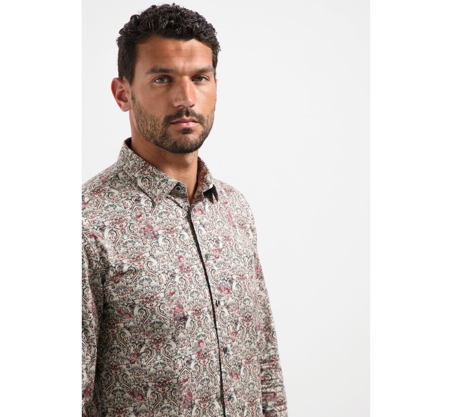 Shirt Stretch Allover Printed Dark Grey (29430825 - 023)