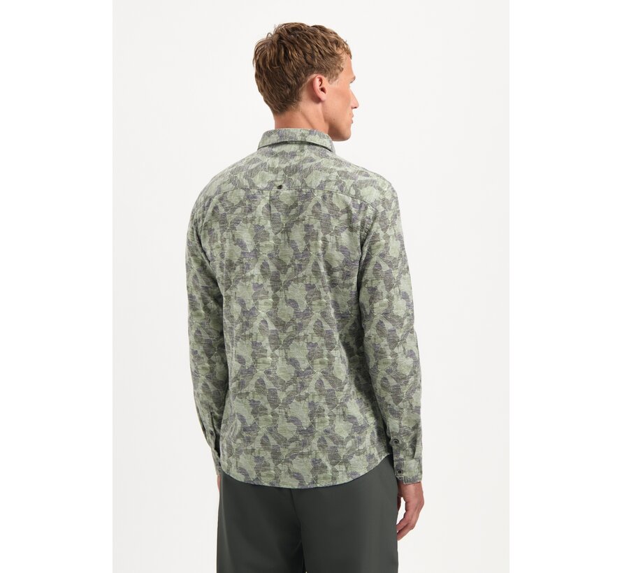 Shirt Allover Printed Jacquard Dark Green (29400835 - 052)