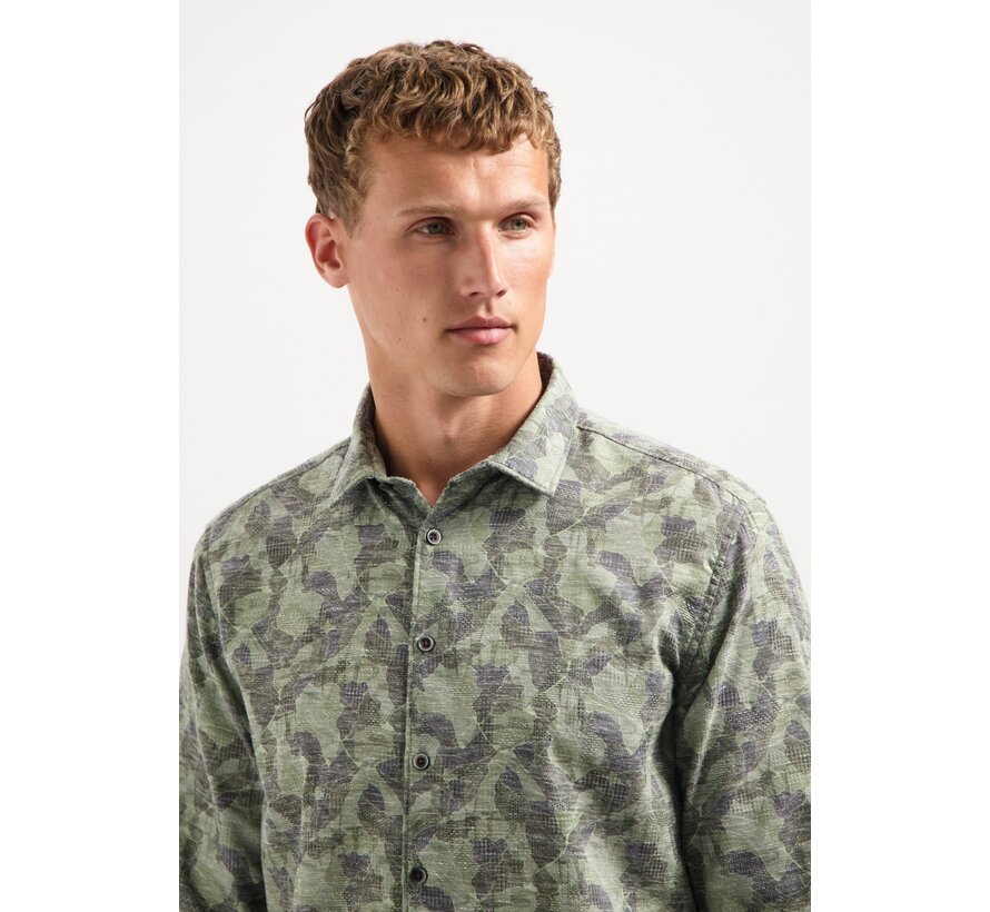 Shirt Allover Printed Jacquard Dark Green (29400835 - 052)