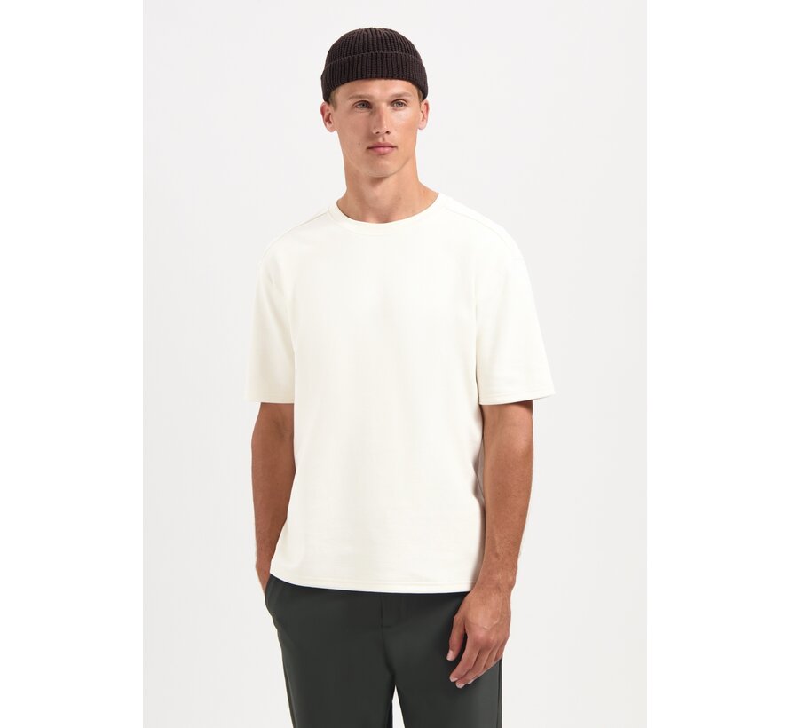 T-Shirt Crewneck Solid Heavy Interlock Offwhite (29340761SN - 011)