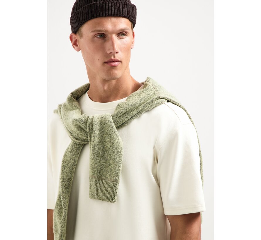 T-Shirt Crewneck Solid Heavy Interlock Offwhite (29340761SN - 011)